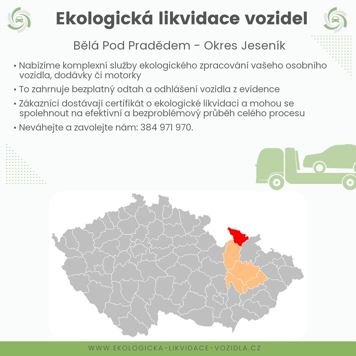 likvidace vozidel - Bělá pod Pradědem