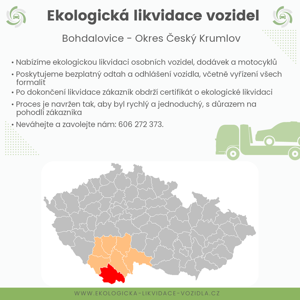 likvidace vozidel - Bohdalovice