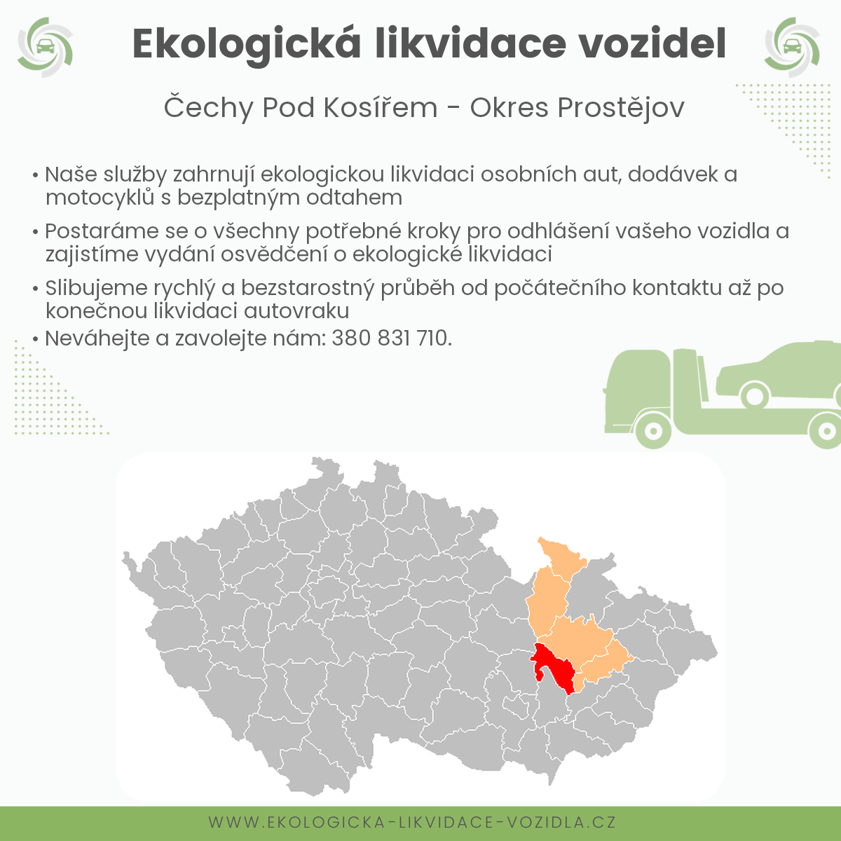 likvidace vozidel - Čechy pod Kosířem