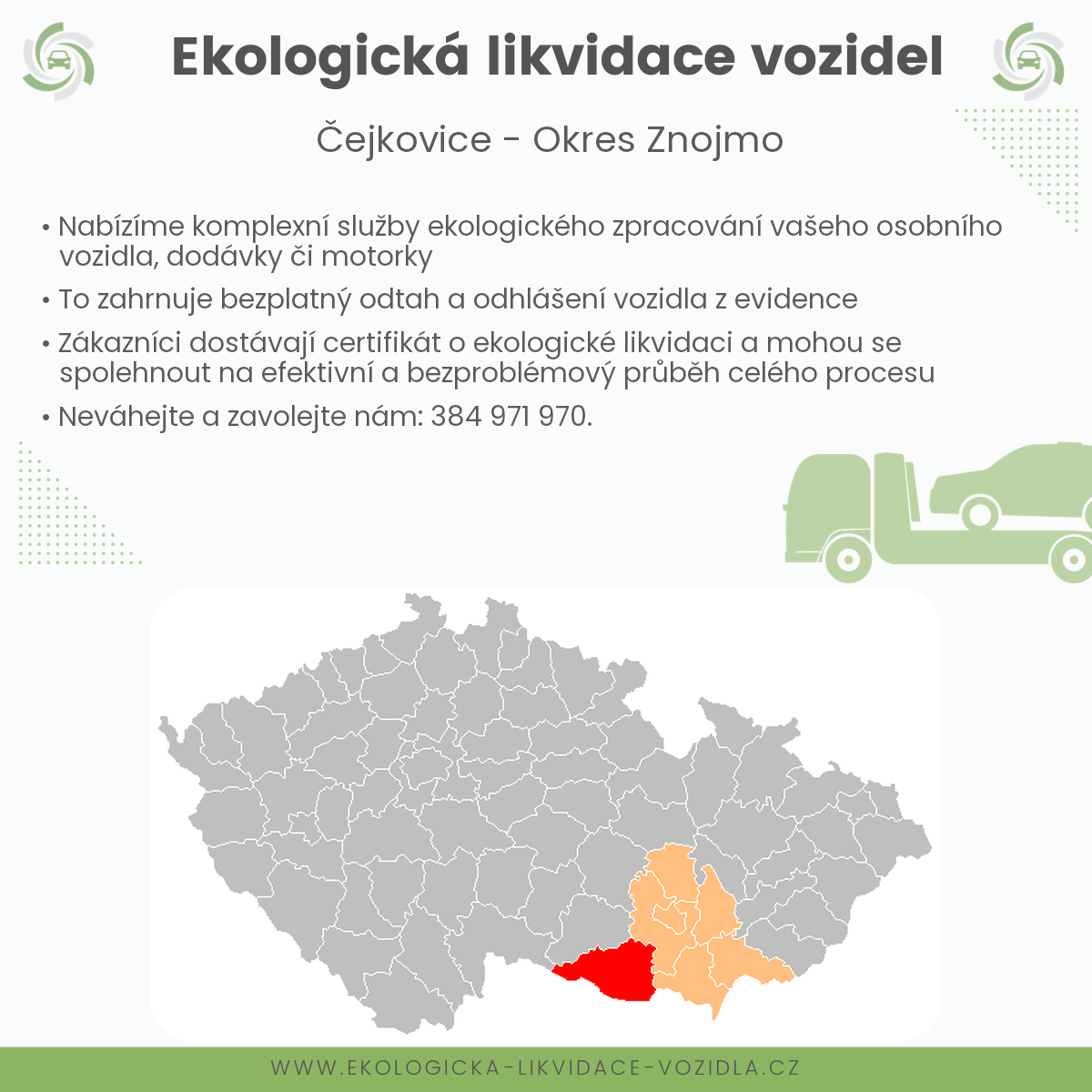 likvidace vozidel - Čejkovice