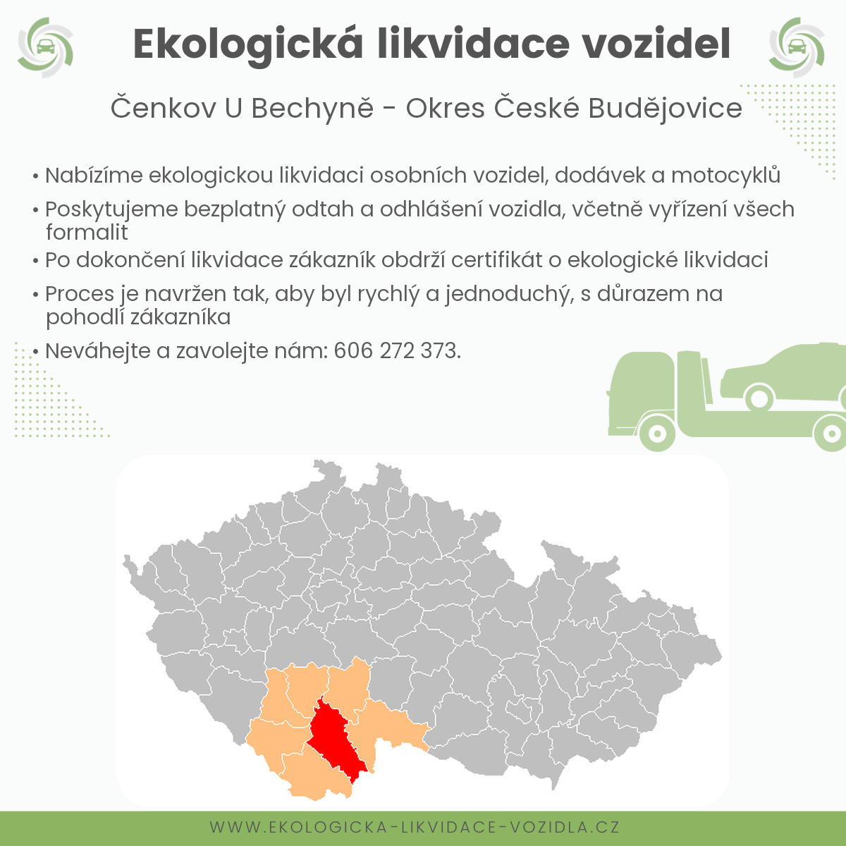 likvidace vozidel - Čenkov u Bechyně