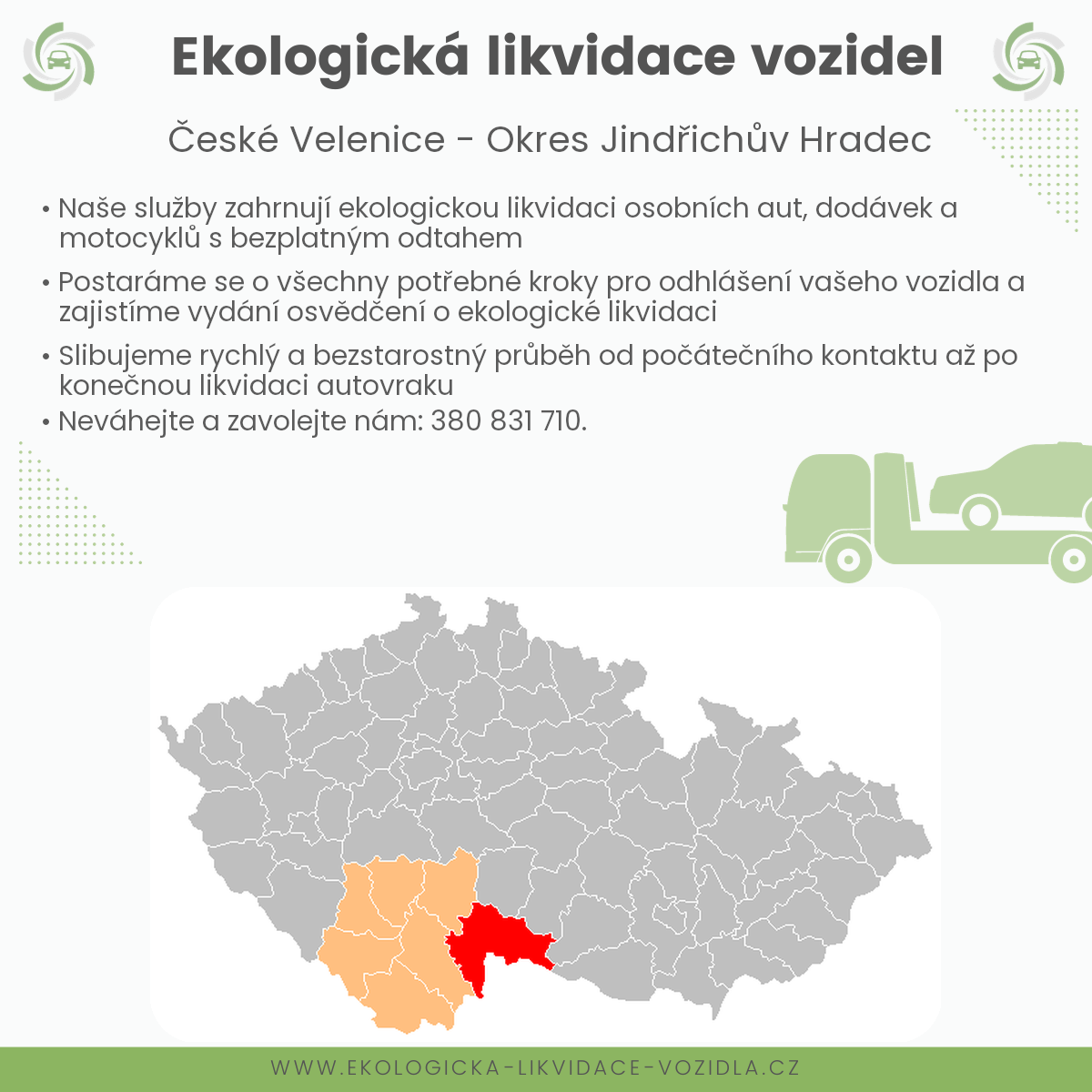 likvidace vozidel - České Velenice