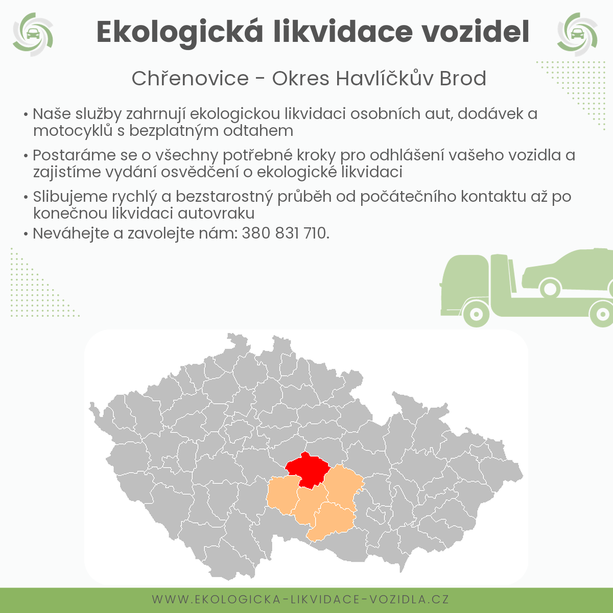likvidace vozidel - Chřenovice