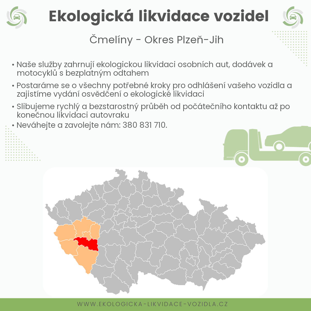 likvidace vozidel - Čmelíny