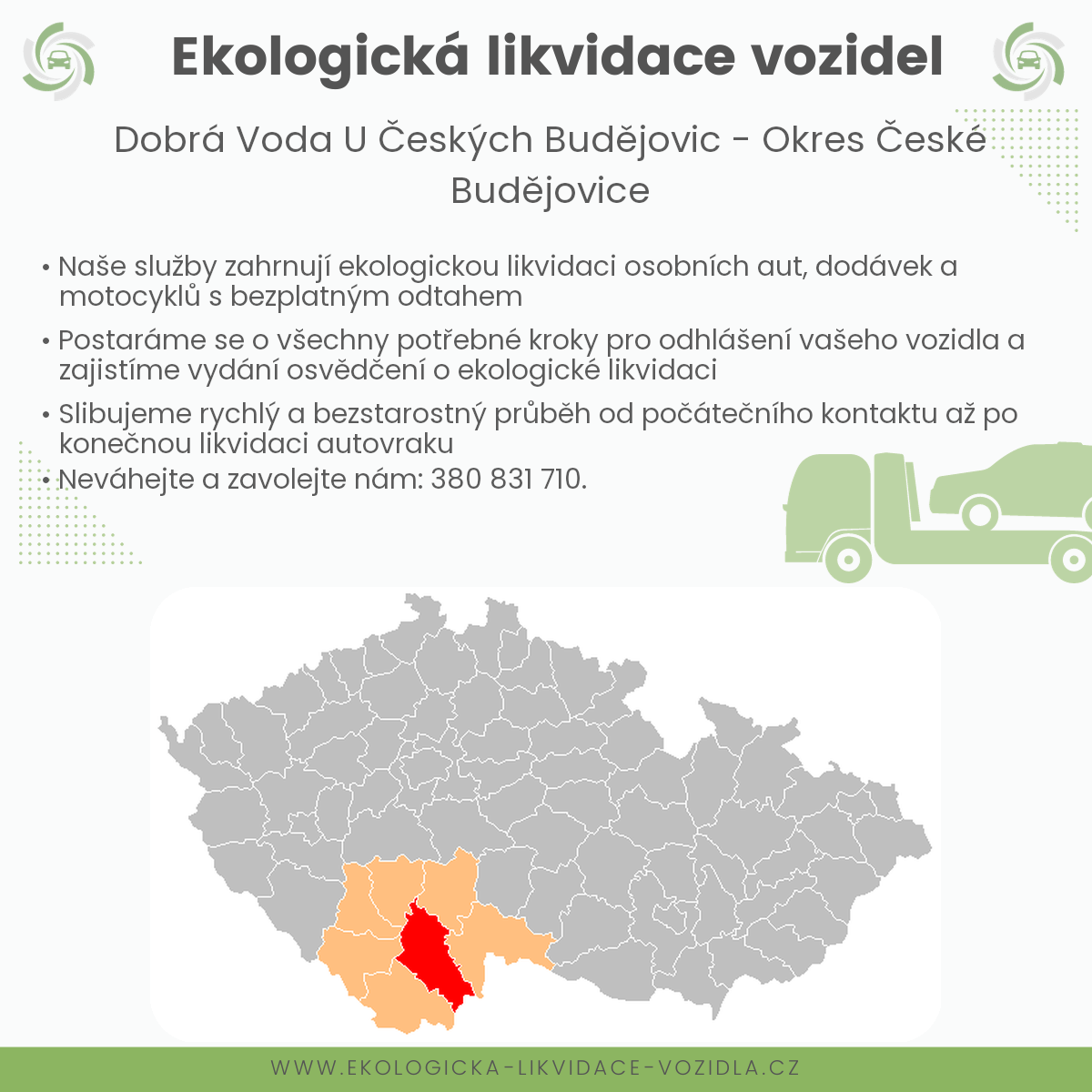 likvidace vozidel - Dobrá Voda u Českých Budějovic