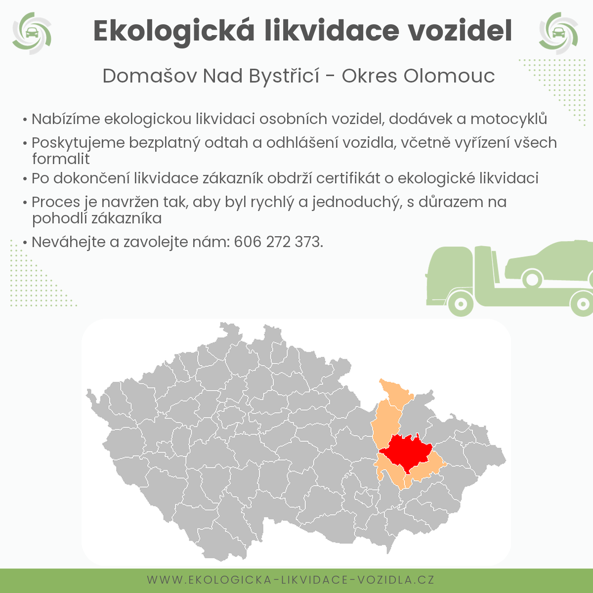 likvidace vozidel - Domašov nad Bystřicí
