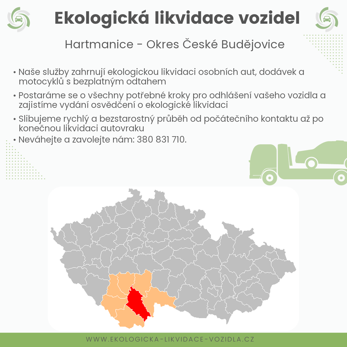 likvidace vozidel - Hartmanice