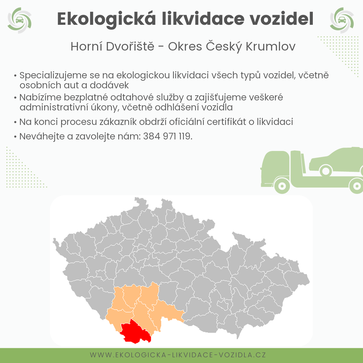 likvidace vozidel - Horní Dvořiště