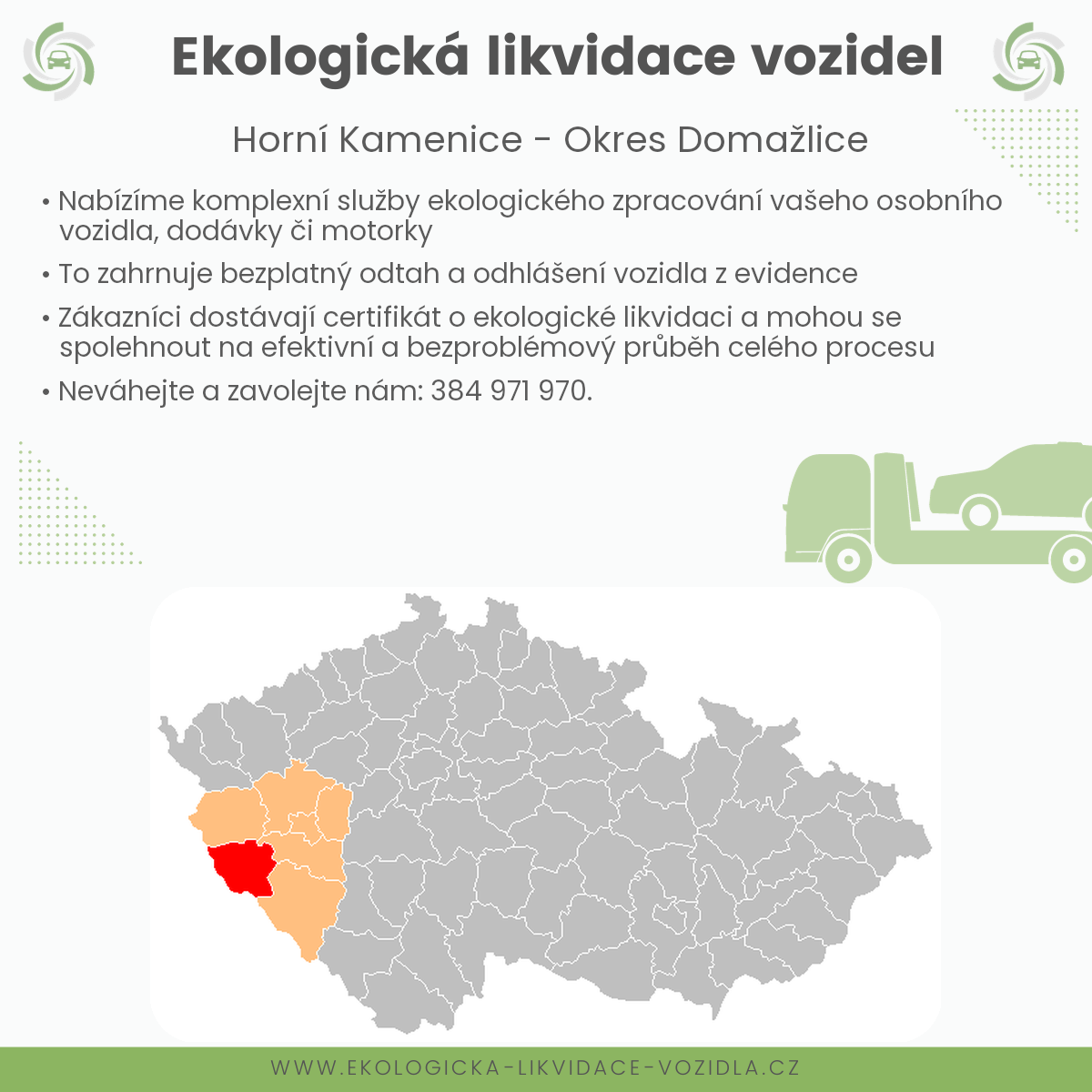 likvidace vozidel - Horní Kamenice
