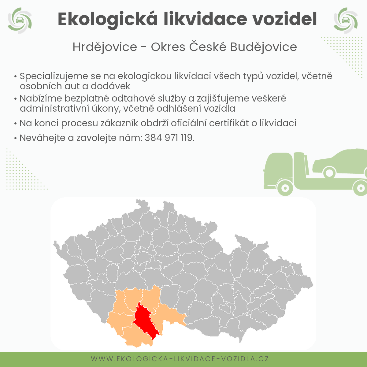 likvidace vozidel - Hrdějovice