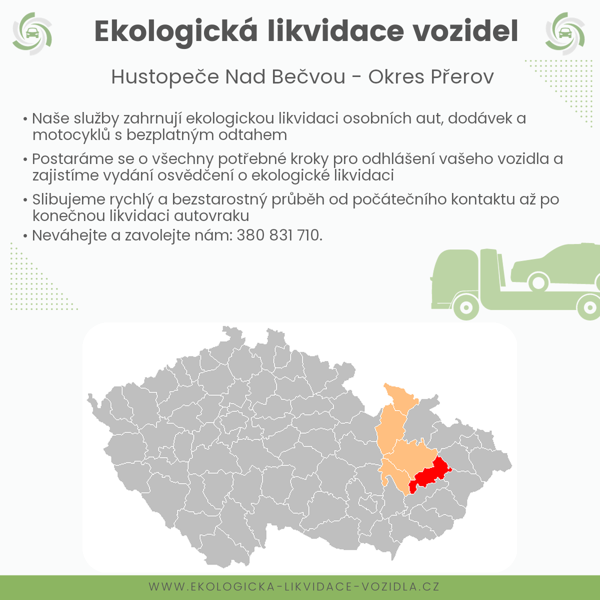 likvidace vozidel - Hustopeče nad Bečvou