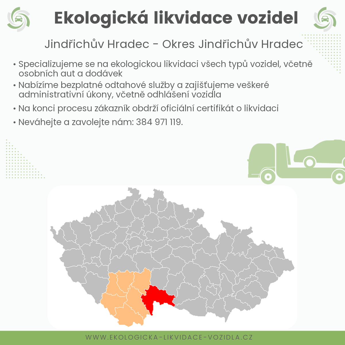 likvidace vozidel - Jindřichův Hradec