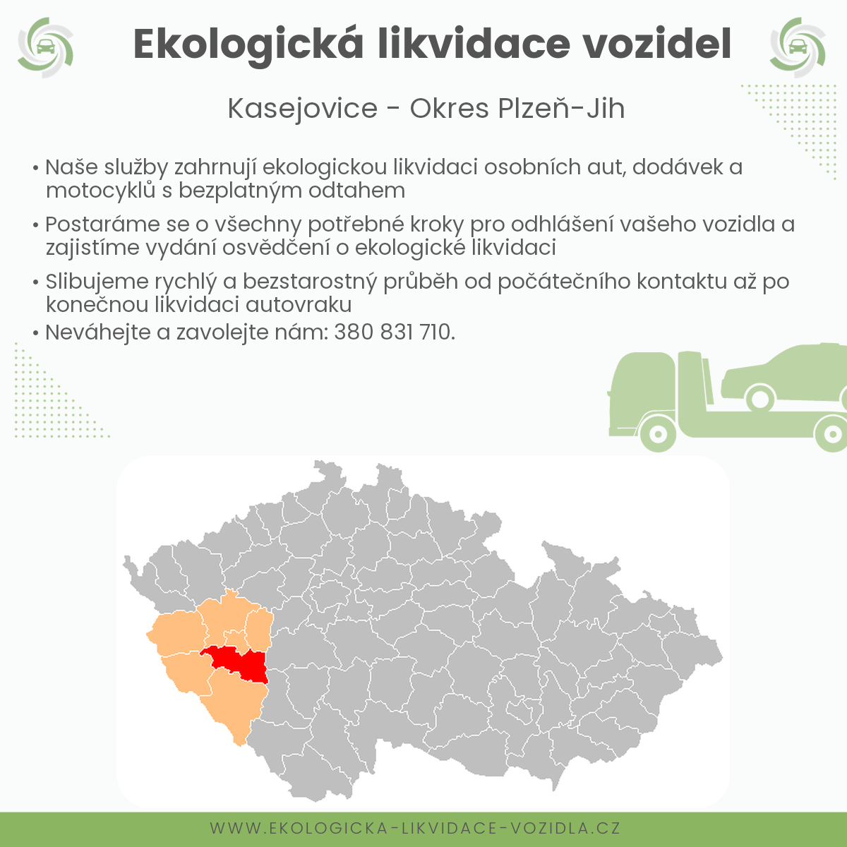 likvidace vozidel - Kasejovice