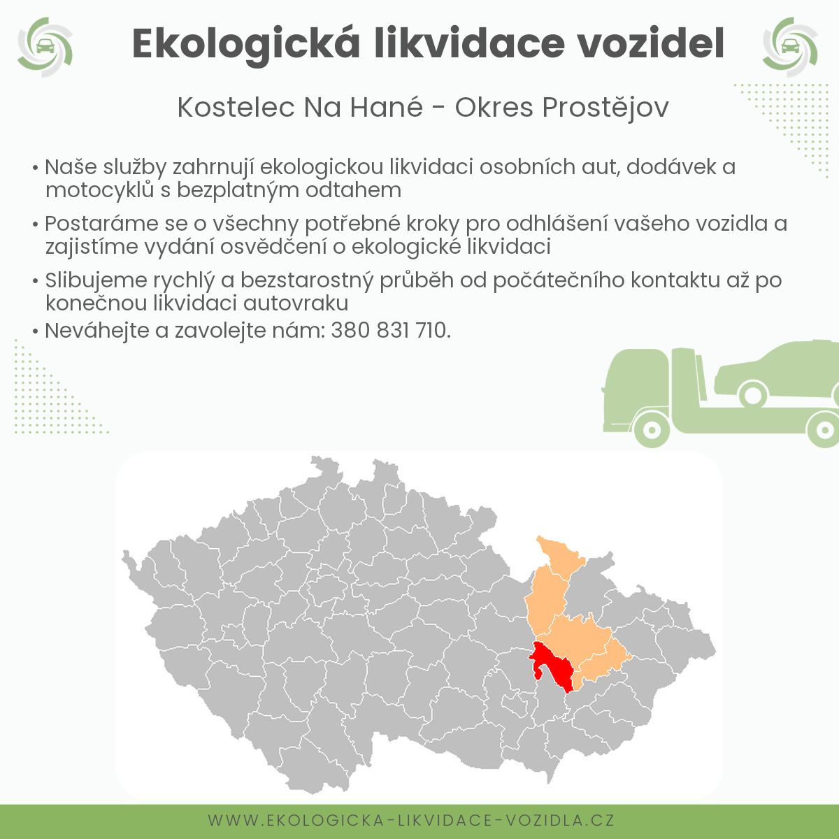 likvidace vozidel - Kostelec na Hané