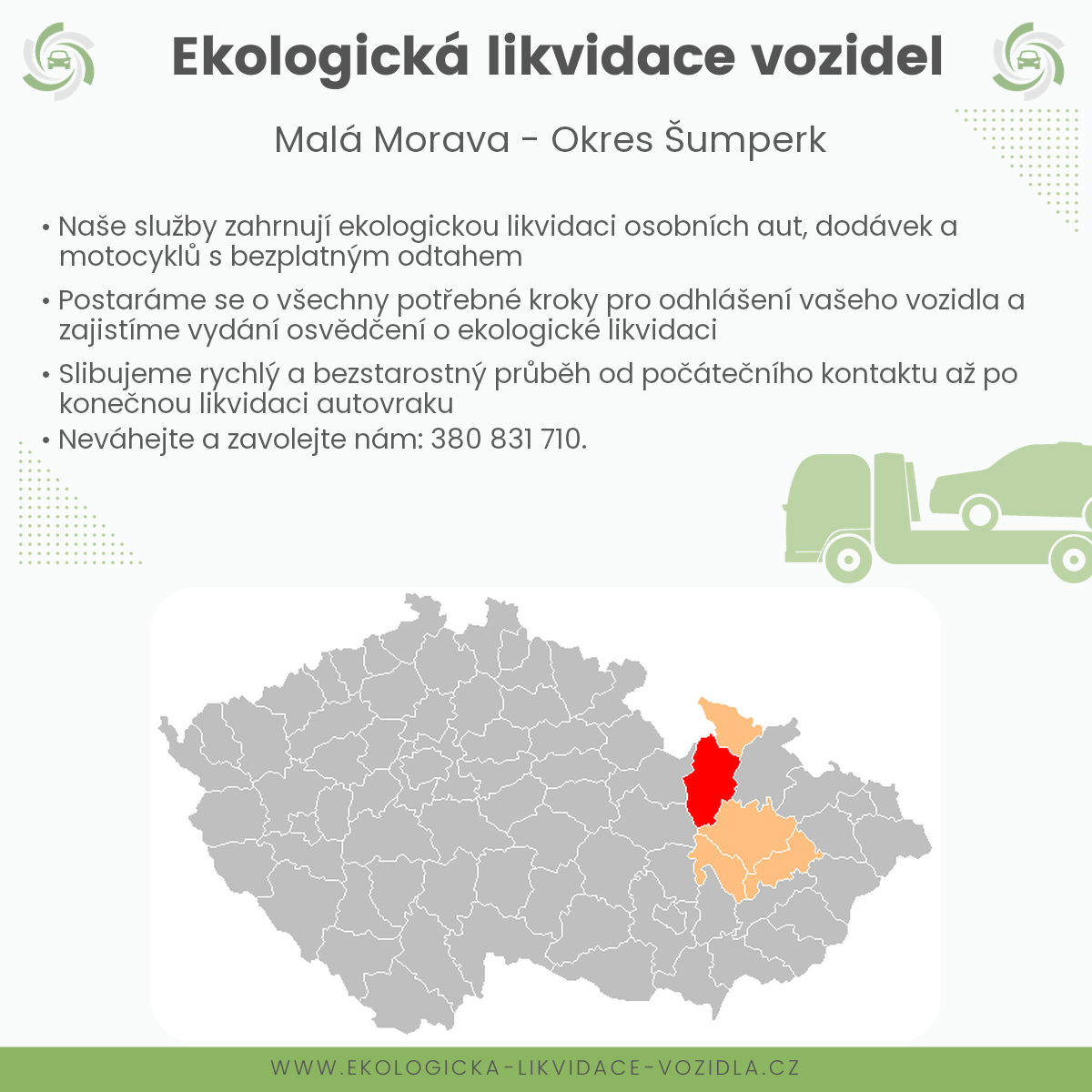 likvidace vozidel - Malá Morava