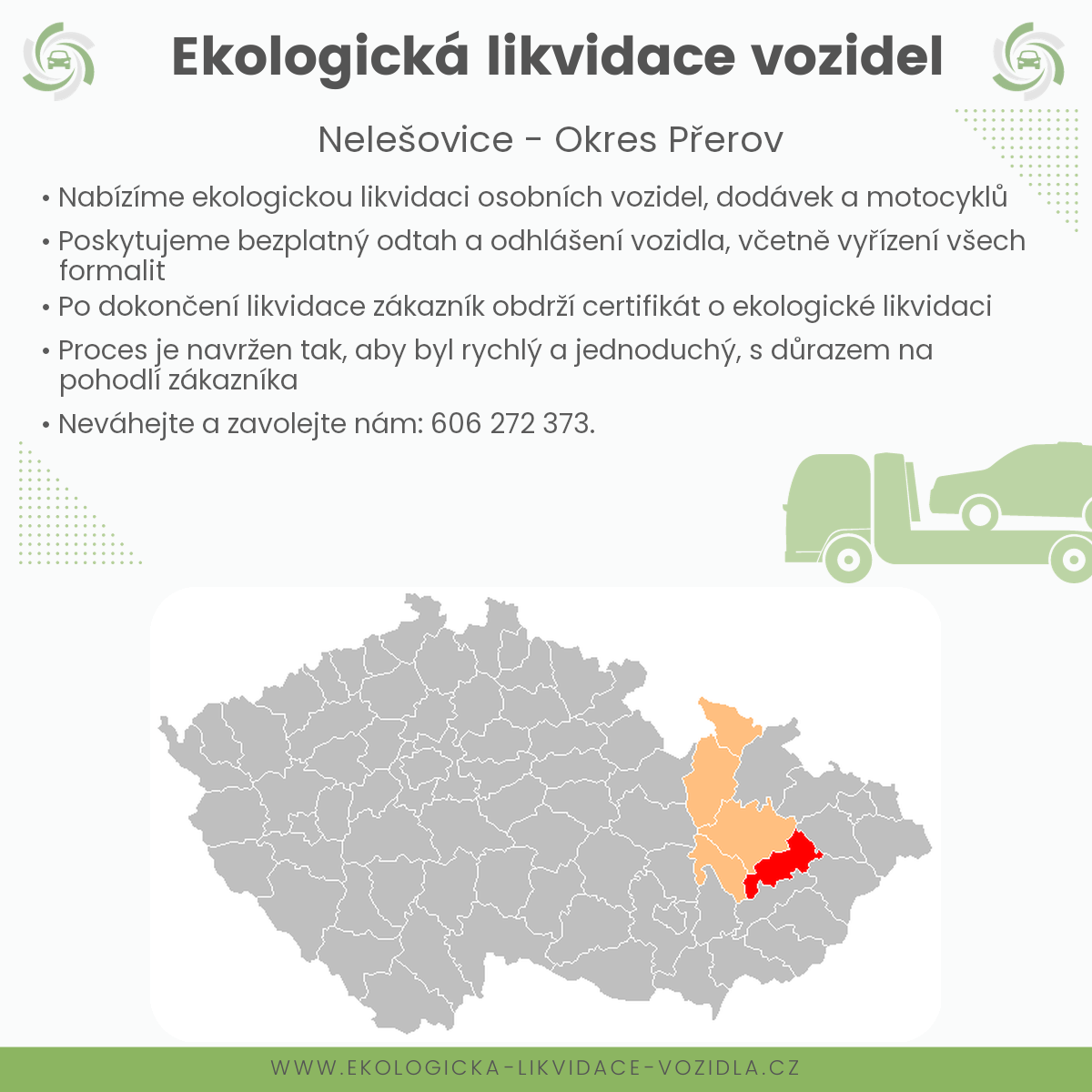 likvidace vozidel - Nelešovice