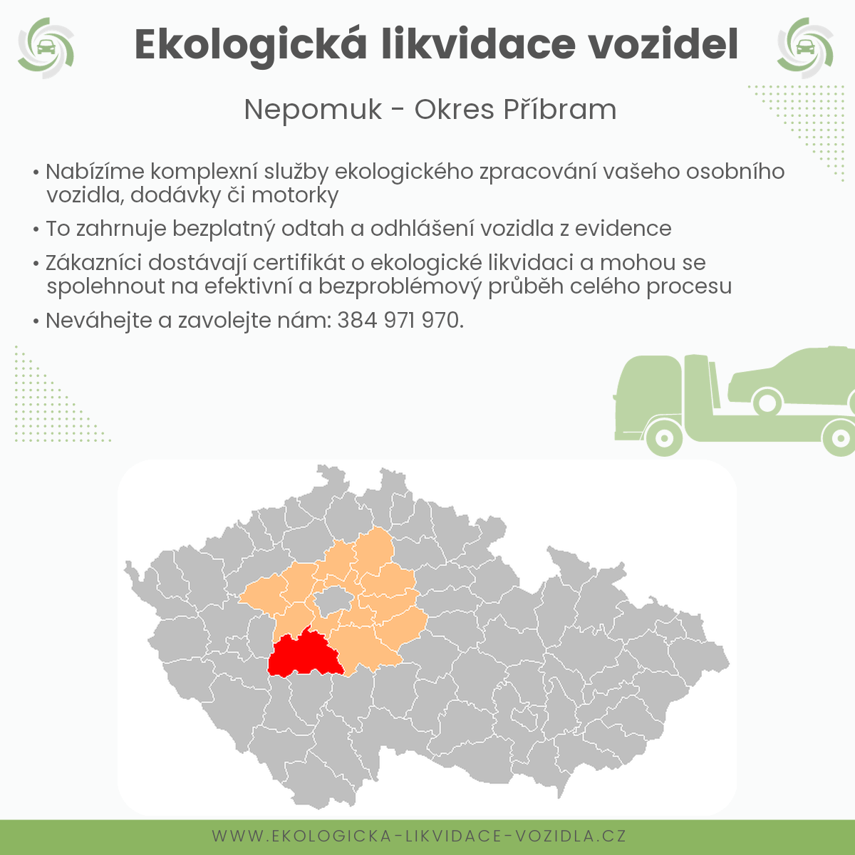 likvidace vozidel - Nepomuk
