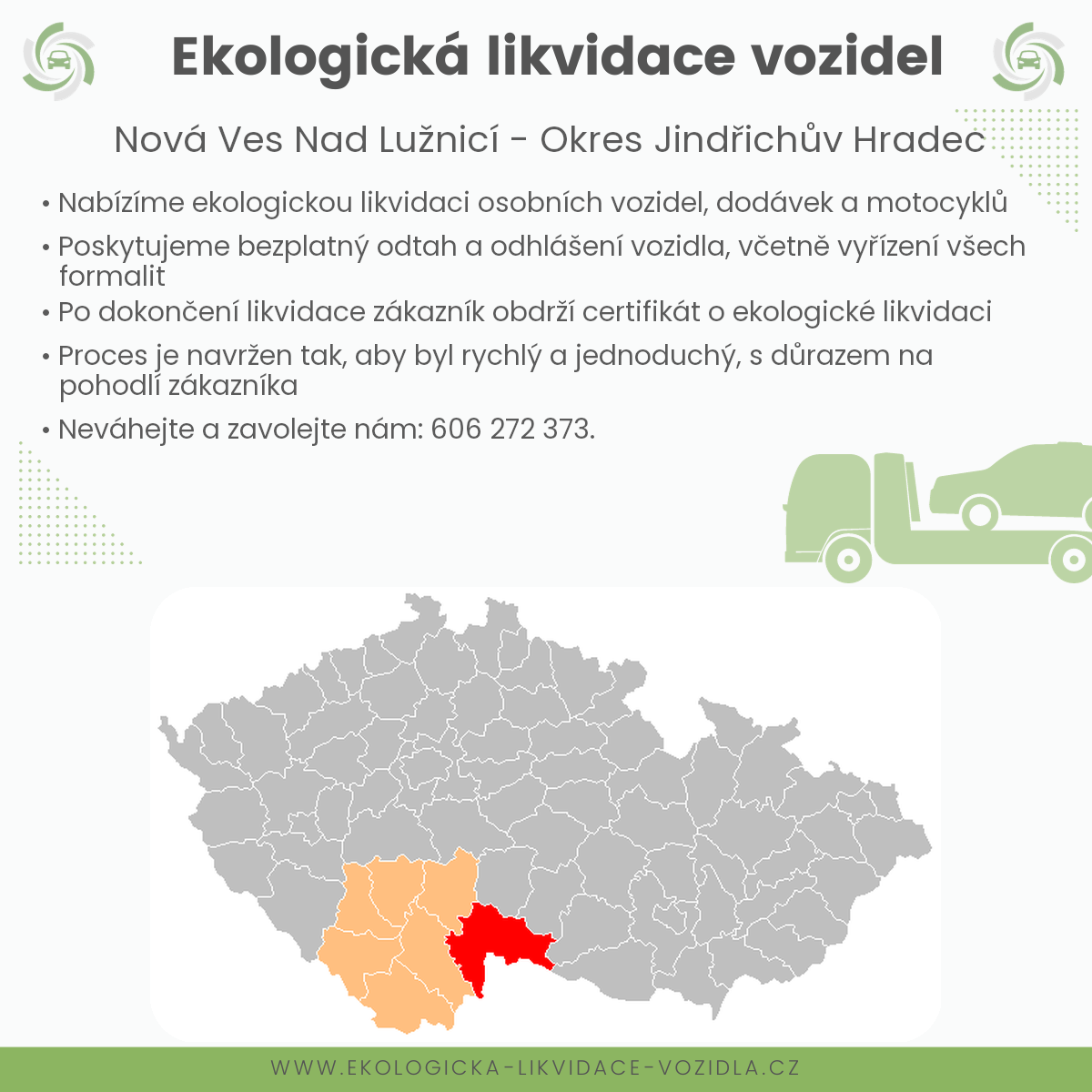 likvidace vozidel - Nová Ves nad Lužnicí