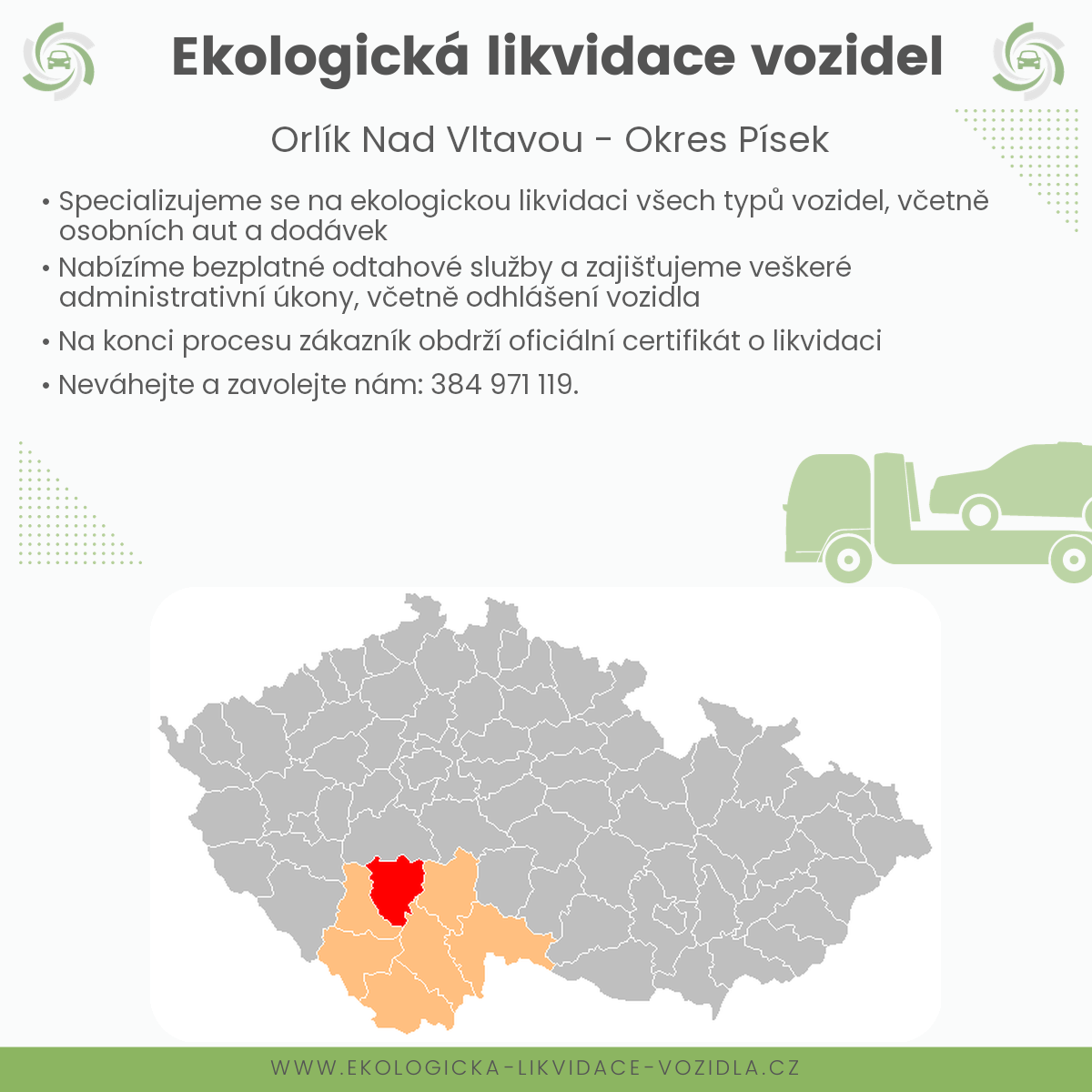 likvidace vozidel - Orlík nad Vltavou