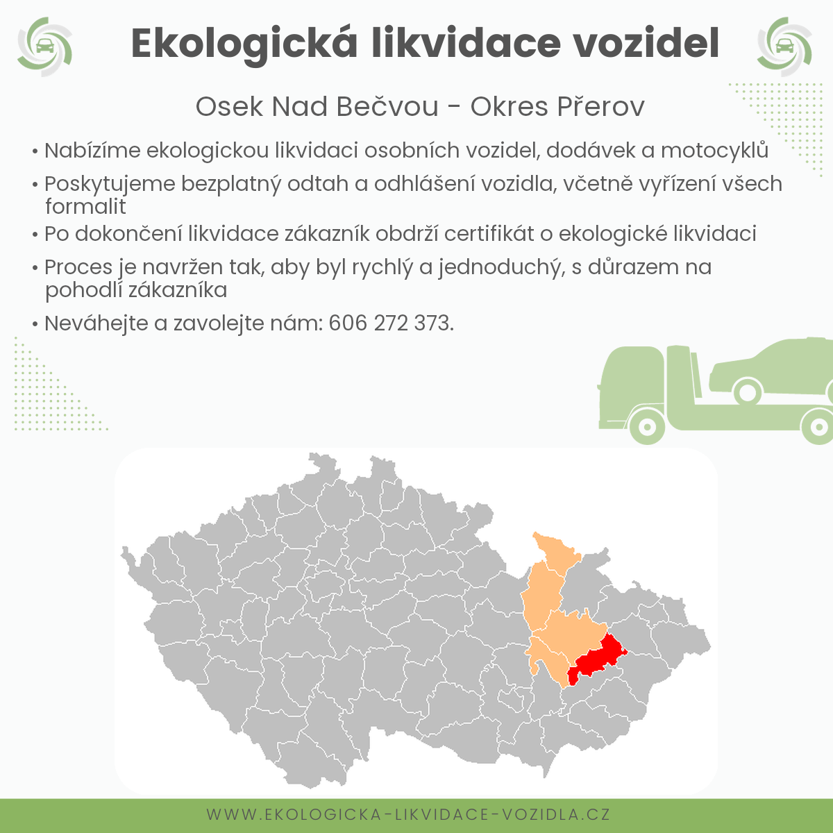 likvidace vozidel - Osek nad Bečvou