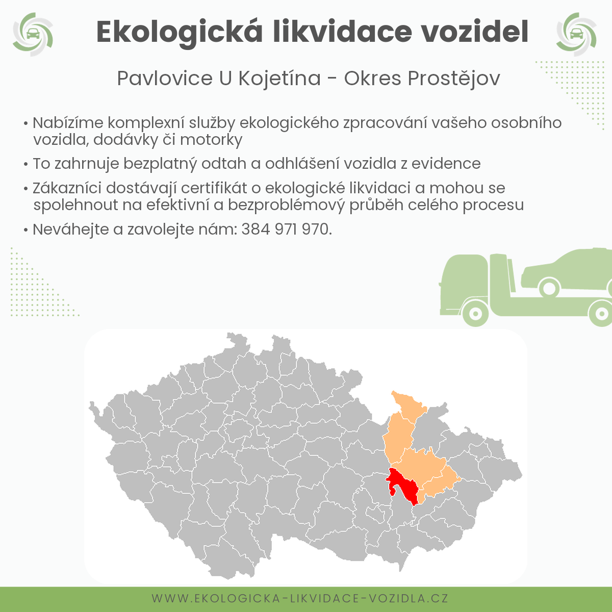 likvidace vozidel - Pavlovice u Kojetína