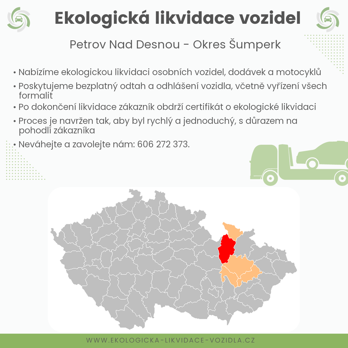 likvidace vozidel - Petrov nad Desnou