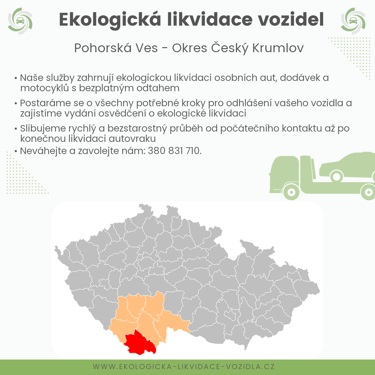 likvidace vozidel - Pohorská Ves