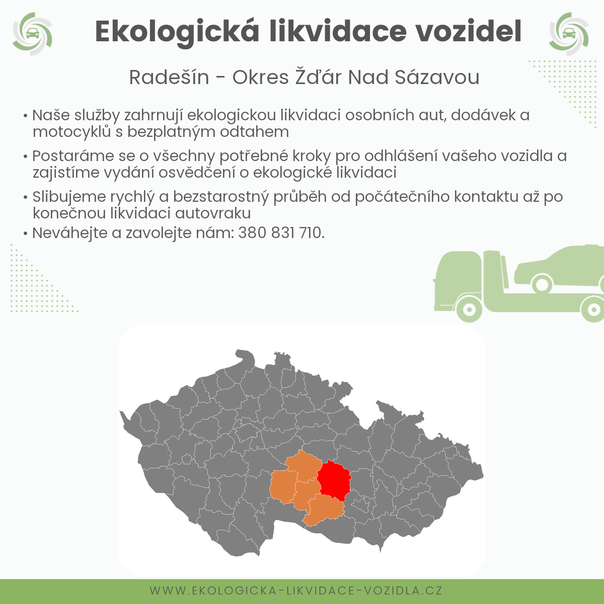 likvidace vozidel - Radešín