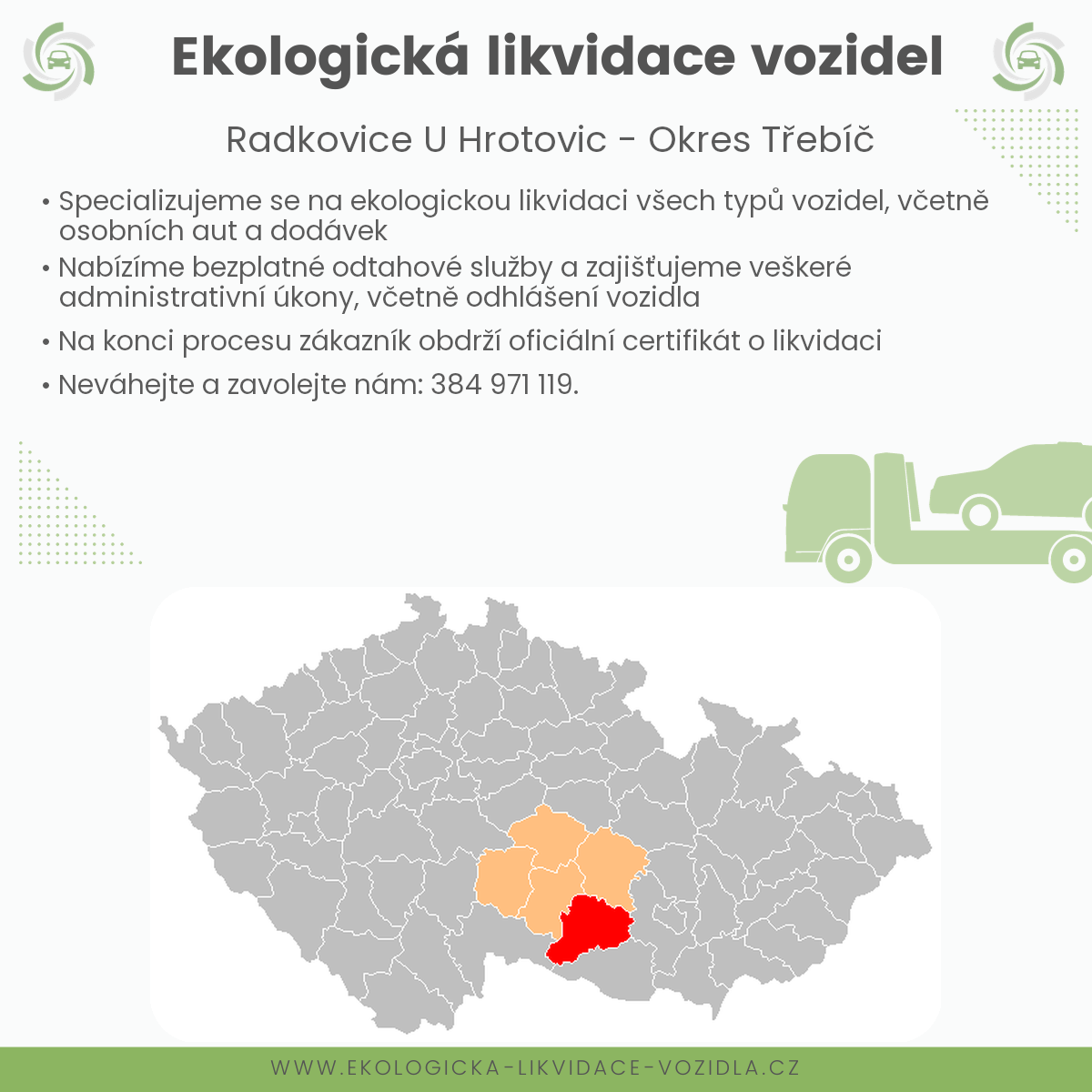 likvidace vozidel - Radkovice u Hrotovic