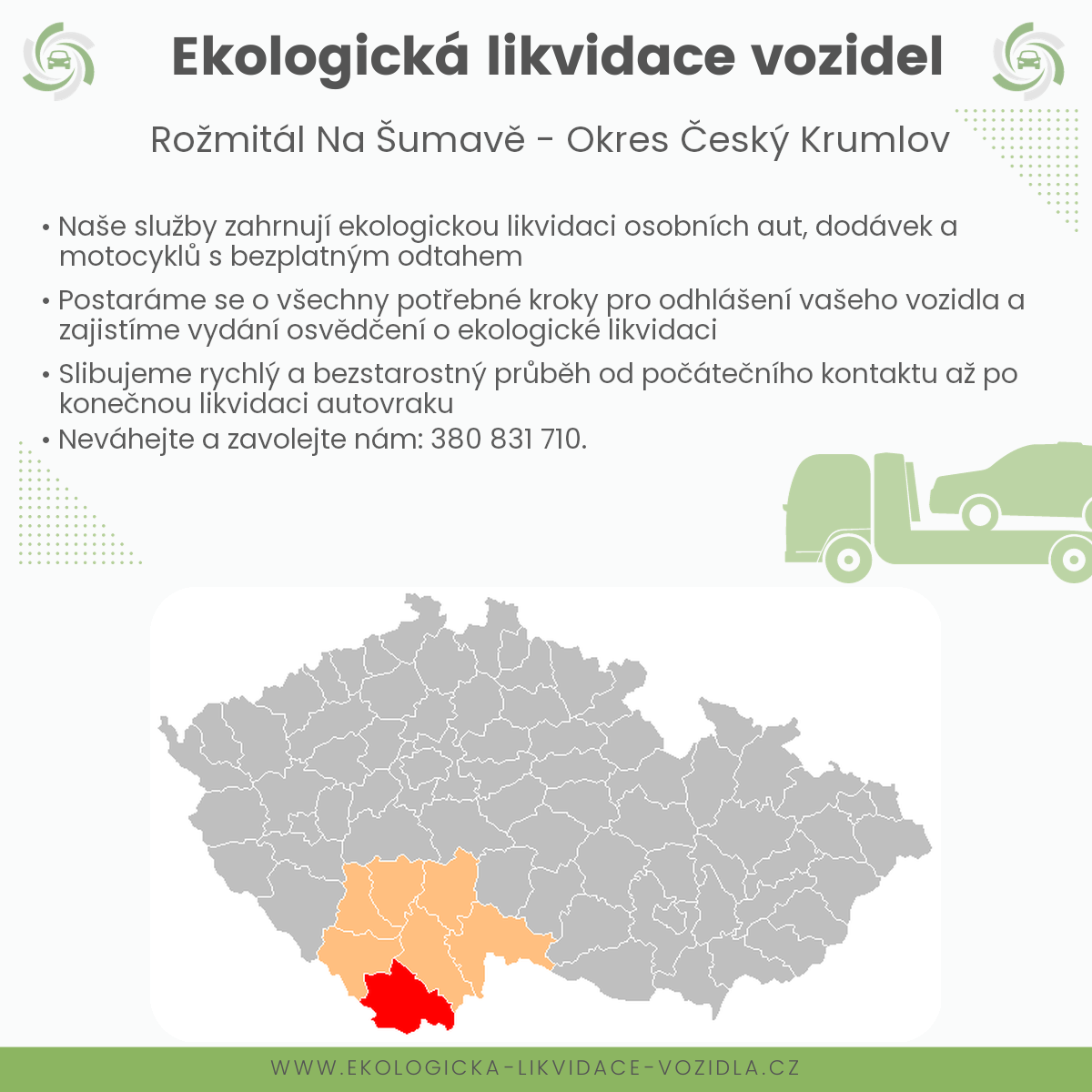 likvidace vozidel - Rožmitál na Šumavě