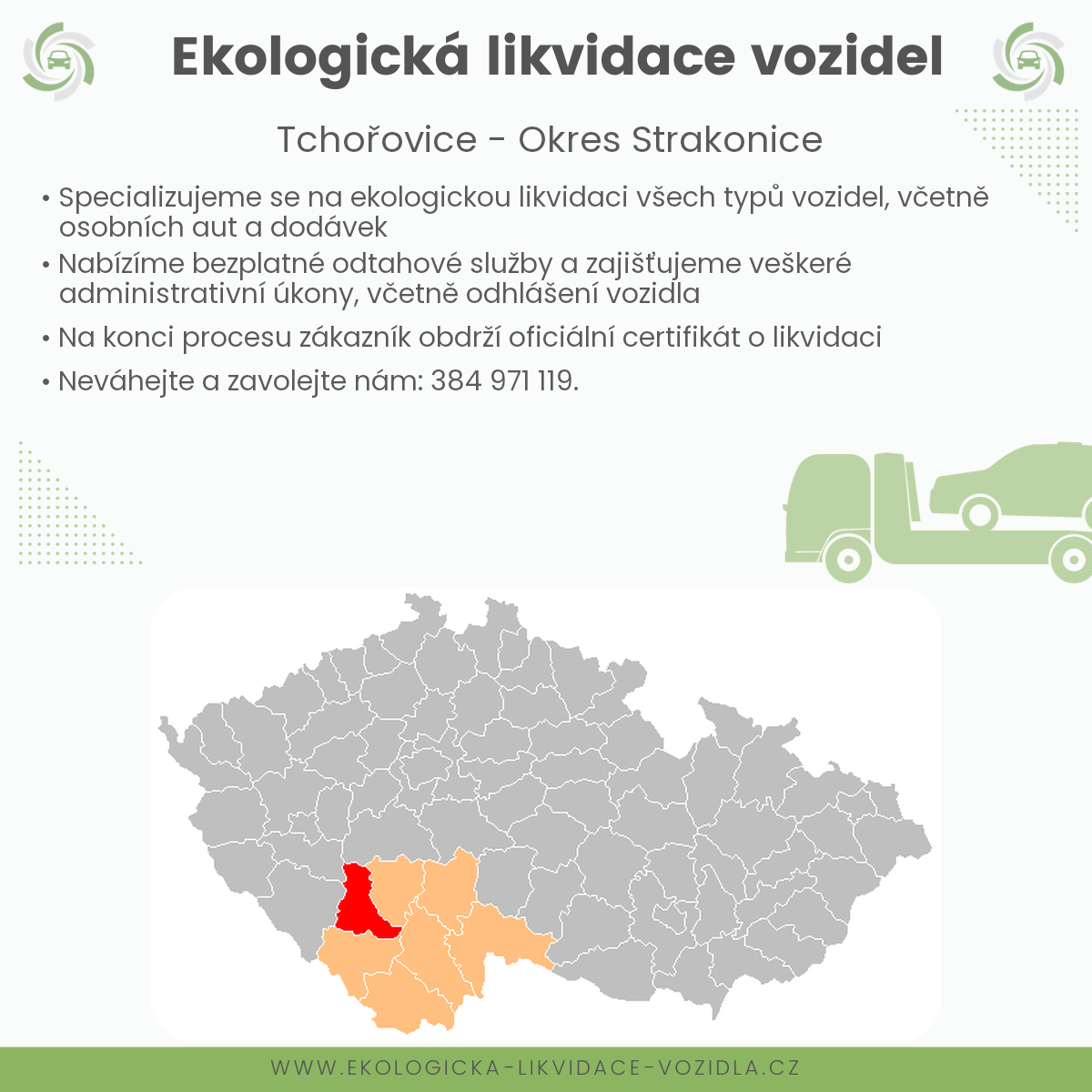 likvidace vozidel - Tchořovice
