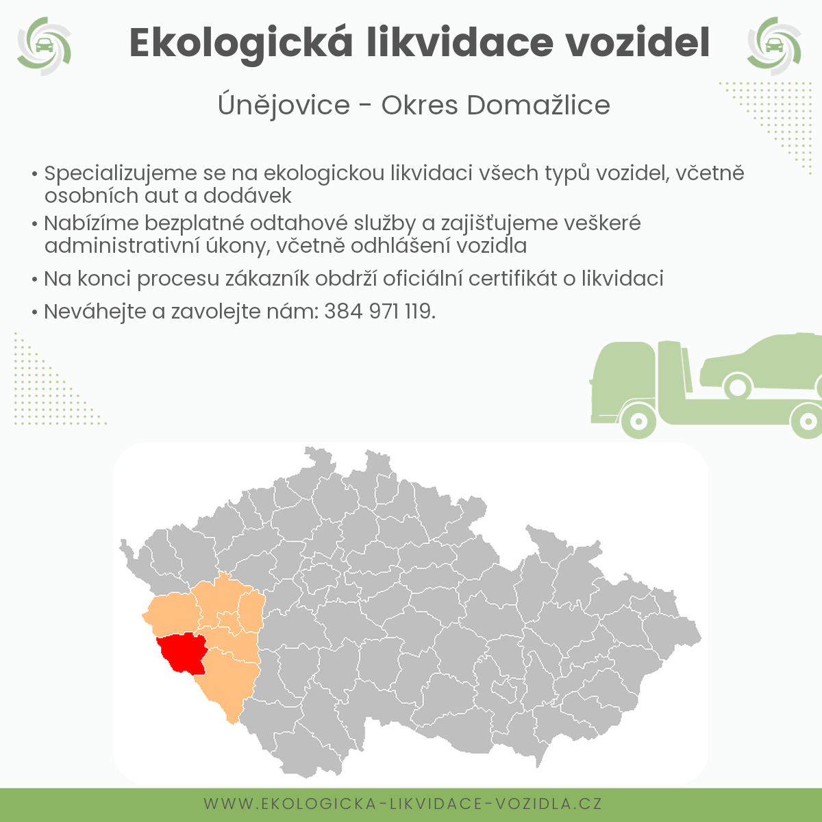 likvidace vozidel - Únějovice