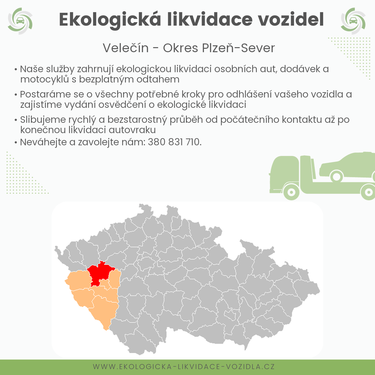 likvidace vozidel - Velečín