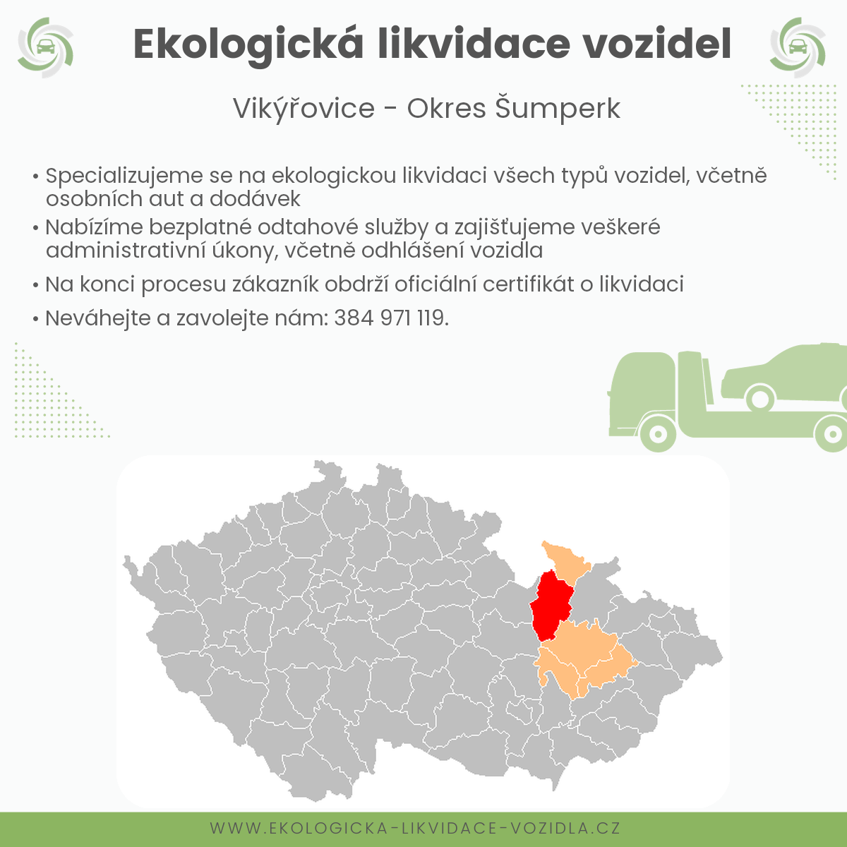 likvidace vozidel - Vikýřovice